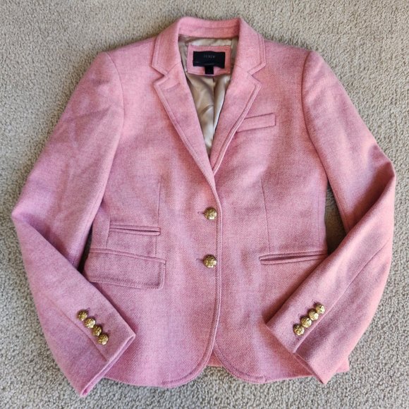 J. Crew Jackets & Blazers - 100% wool pink herringbone Schoolboy blazer